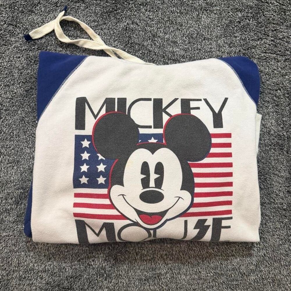 Retro style Disney Mickey Mouse hoodie American flag Size medium